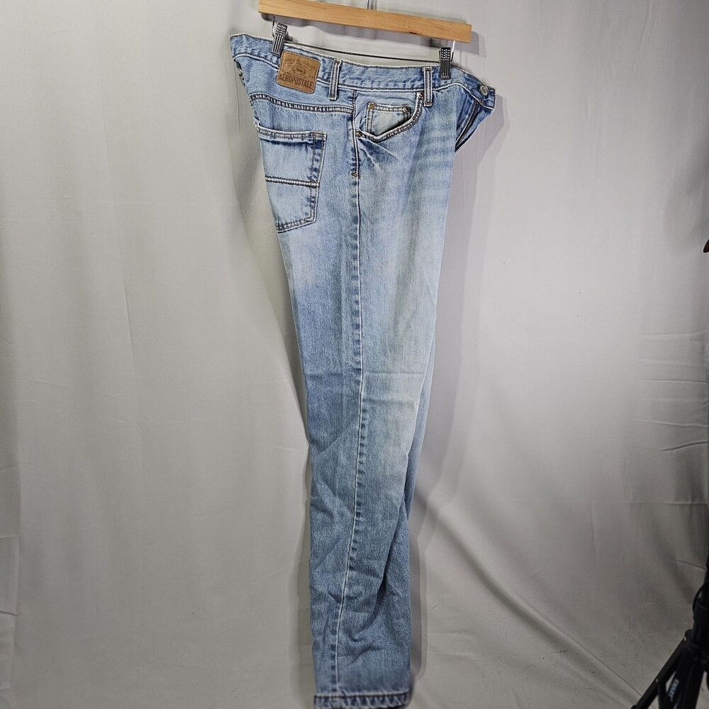 Aeropostale Essex Straight Leg Jeans Men's 34x34 Light Wash Denim Casual